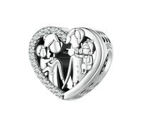 LAYCHEN Pendentif Patte D'animal En Argent Sterling 925 Et Zircone Rose, Breloque En Forme De Cœur, Pour Bracelet Et Collier Pour Femme, Diy