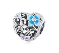LAYCHEN Pendentif Plume De Paon En Argent Sterling 925 Émaillé Multicolore, Perle D'éternité Pour Bracelet Et Jonc Pour Femme