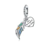 LAYCHEN Pendentif Pour Femme, Bracelet Original, Pendentif Plume Porte-bonheur Coloré, Cadeau Diy, Fabrication De Bijoux De Fête Raffinés