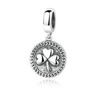 LAYCHEN Pendentif Rond Vintage En Argent Sterling 925 En Forme De Trèfle, Adapté Aux Perles Et Accessoires De Fabrication De Bijoux.