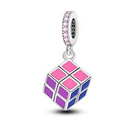 LAYCHEN Pendentif Rubik's Cube Rotatif Coloré Pour Femme, Bijou Tendance, Idéal Comme Cadeau De Voyage Ou De Bricolage