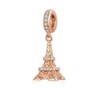 LAYCHEN Pendentif Tour Eiffel En Argent Sterling 925 Pour Bracelet Et Jonc Diy, Bijoux Fins, Collection De Breloques Coccinelles Roses Et Dorées
