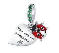 LAYCHEN Pendentif Trèfle À Quatre Feuilles En Argent Sterling 925, Breloque Coccinelle, Perles Pour Bracelet Et Collier Pour Femme, Accessoires Diy