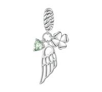 LAYCHEN Pendentif Trèfle À Quatre Feuilles En Argent Sterling 925, Breloque En Forme De Cœur, Perle Porte-bonheur Pour Bracelet Et Jonc Pour Femme, Bijoux Fins À Faire Soi-même
