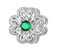 LAYCHEN Pendentif Trèfle À Quatre Feuilles En Argent Sterling 925, Breloque En Forme De Cœur, Perle Porte-bonheur Pour Bracelet Et Jonc Pour Femme, Bijoux Fins À Faire Soi-même