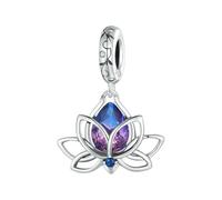LAYCHEN Pendentif Trèfle À Quatre Feuilles En Argent Sterling 925, Perles De Fleurs Violettes, Pour Bracelet Femme, Bijoux Diy Finr