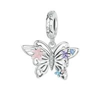 LAYCHEN Pendentifs Animaux En Argent Sterling 925, Breloques En Émail Papillon, Compatibles Avec Les Bracelets Et Colliers Pour Femmes
