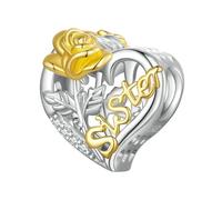 LAYCHEN Pendentifs En Argent Sterling 925 En Forme De Cœur Et De Tournesol Pour Femme, Bijoux Fins À Faire Soi-même