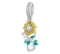 LAYCHEN Pendentifs En Argent Sterling 925 En Forme De Cœur Et De Tournesol Pour Femme, Bijoux Fins À Faire Soi-même
