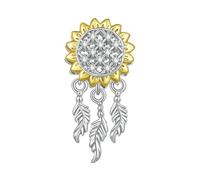 LAYCHEN Pendentifs En Argent Sterling 925 En Forme De Cœur Et De Tournesol Pour Femme, Bijoux Fins À Faire Soi-même