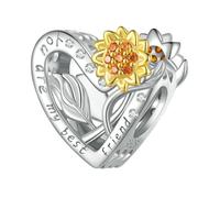 LAYCHEN Pendentifs En Argent Sterling 925 En Forme De Cœur Et De Tournesol Pour Femme, Bijoux Fins À Faire Soi-même