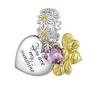 LAYCHEN Pendentifs En Argent Sterling 925 En Forme De Cœur Et De Tournesol Pour Femme, Bijoux Fins À Faire Soi-même