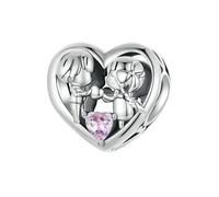 LAYCHEN Pendentifs En Argent Sterling 925 Pour Petit Garçon Et Petite Fille, Perles En Forme De Cœur Pour Bracelets Et Colliers Pour Femmes, Accessoires De Bricolage