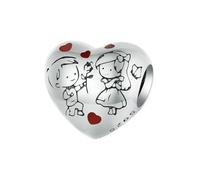 LAYCHEN Pendentifs En Argent Sterling 925 Pour Petit Garçon Et Petite Fille, Perles En Forme De Cœur Pour Bracelets Et Colliers Pour Femmes, Accessoires De Bricolage