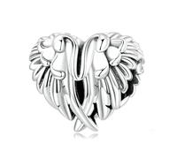 LAYCHEN Pendentifs Vintage En Argent Sterling 925 En Forme D'ailes Pour Femme, Pour La Fabrication De Bracelets Et Joncs, Perles En Forme De Cœur, Bijoux Fins, Cadeau