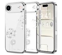 Layeri Coque pour iPhone Air, protection complète de l'objectif d'appareil photo, transparente, anti-jaunissement, fleurs de pissenlit, coque de protection plaquée fine antichoc pour iPhone 17 Air