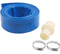 Layflat Tuyau de Refoulement 10 m x 50 mm,avec 2 Clips et Connecteur,Convient aux Pompes Submersibles et Pompes à eau pour étang de Drainage,Irrigation de Jardin,Piscine,Bleu 664463