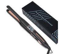 Layhou Mini Lisseur Cheveux Court, Fer à Lisser Portable pour Femme et Homme, Fer à Friser Plaques Etroites de 10mm à Double Usage, Température Réglable pour Cheveux Courts, Frange, Barbe Masculine
