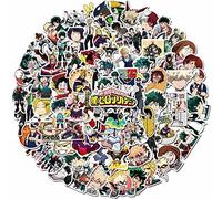 LAYIKUDOU Autocollant japonais de démon, Saiki Kusuo, Bungo Stray Dog Anime Sticker pour moto, bagages, téléphone, carnet, décorations 100 feuilles (My Hero Academia)