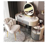 LaYiQimn Coiffeuse Coiffeuse avec Miroir, Coiffeuse avec étagères de Rangement cachées et Ouvertes, Table de Maquillage avec Grands tiroirs, Coiffeuse avec Miroir pour Chambre