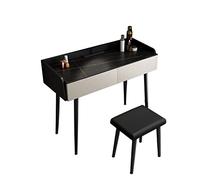 LaYiQimn Coiffeuse Coiffeuse multifonctionnelle en Ardoise, Table de Maquillage Simple, écran Tactile, Miroir Lumineux avec tiroir, Coiffeuse pour Filles (Couleur : B, Taille : 80 cm) (B 100 cm)