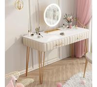 LaYiQimn Coiffeuse Ensemble Coiffeuse, Bureau avec tiroirs et Miroir - Ensemble de Table de Maquillage pour Chambre à Coucher, Petite Armoire de Rangement - Organisez avec Style