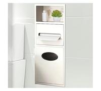 LaYiQimn Niche de Douche, Étagère de Rangement encastrée en Acier Inoxydable pour Salle de Bain, Papier Toilette et Poubelle, pour Cuisine, Salon, Chambre, hôtel, résidence (Blanc 20 x 63 x 13,5 cm)