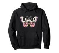 Layla Butterfly - Word Art personnalisé avec nom Mignon Sweat à Capuche