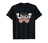 Layla Butterfly - Word Art personnalisé avec nom Mignon T-Shirt