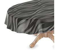 Layla Nappe en toile cirée lavable, rectangulaire, ronde, ovale de qualité supérieure, gaufrée, élégante, ovale, 140 x 240 cm, bord coupé, Layla