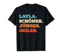 Layla T-Shirt avec Inscription « Schöner Jünger Geiler » T-Shirt