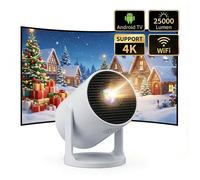 LaylaTang HY300 Pro S2 Vidéoprojecteur Portable Android 13 WiFi Bluetooth, Auto-Trapèze, Rotation 240°, Cinéma Maison, Camping, 330g