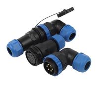 LAYMXNDIO Connecteur étanche à Angle coudé d'amarrage SP28 IP68, 1 pièce, Ensemble mâle Femelle, Type de soudage, câble métallique, connecteur de Prise d'(SPW28-4D)