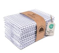 LAYNENBURG 10er-Set torchons Premium à Carreaux - 100% Coton - Oeko TEX Standard 100-50x70 cm & Crochet - torchons de Cuisine Non Pelucheux & Modernes - torchons de Cuisine Vintage (Gris)