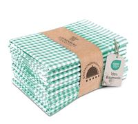 LAYNENBURG 10er-Set torchons Premium à Carreaux - 100% Coton - Oeko TEX Standard 100-50x70 cm & Crochet - torchons de Cuisine Non Pelucheux & Modernes - torchons de Cuisine Vintage (Vert)