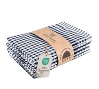 LAYNENBURG 5er-Set torchons Premium à Carreaux - 100% Coton - Oeko TEX Standard 100 - 50x70 cm & Crochet - torchons de Cuisine Non Pelucheux & Modernes - torchons de Cuisine Vintage (Anthracite)