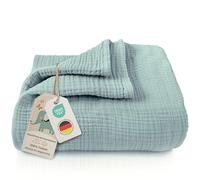 LAYNENBURG Couverture en mousseline de qualité supérieure pour bébé - 120 x 120 cm - 4 couches - 100 % coton - Certifié Oeko-TEX 100 - Couverture douillette ou couverture d'emmaillotage pour bébé