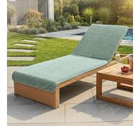 LAYNENBURG Premium Housse de Protection pour Chaise Longue de Jardin - 100% Coton - Oeko-TEX - Housse de Serviette en éponge - Housse de Chaise Longue avec enveloppe (75x200 cm Menthe)