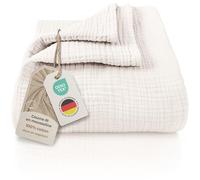 LAYNENBURG Premium Plaid canape Grande Taille en Mousseline 100% Coton - Couvre lit Respirant 4 Couches, Plaid Grande Taille, Jeté de canapé - Couverture légère 150x200 cm de Creme