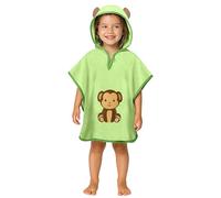 LAYNENBURG Premium Poncho de bain enfants avec capuche - 100% coton - OEKO TEX - bébé garçon fille serviette poncho éponge - 3-5 ans/Singe