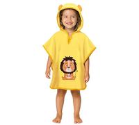 LAYNENBURG Premium Poncho de bain enfants avec capuche - 100% coton - OEKO TEX - bébé garçon fille serviette poncho éponge - 3-5 ans/Lion