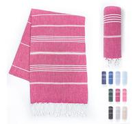 LAYNENBURG Serviette de plage de qualité supérieure avec franges nouées à la main - 100 % coton - Fouta XXL 100 x 200 cm - Certifié Oeko-Tex 100 - Grande serviette de hammam - Serviette de sauna et de