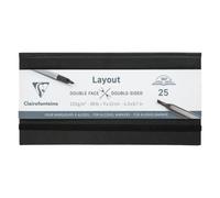 Layout double-face carnet ouverture à plat 25F 11x22cm 220g - Noir
