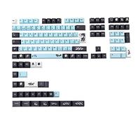 Layout Keycap Set 134 Key Cherry Profile PBT 5 pages Sublimation Keycaps pour 61/87/104/108 Keys Clavier mécanique pbt keycaps bleu et noir pour clavier mécanique Cherry Profile Hauteur