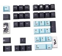 Layout Keycap Set 134 Key Cherry Profile PBT 5 pages Sublimation Keycaps pour 61/87/104/108 Keys Clavier mécanique pbt keycaps bleu et noir pour clavier mécanique Cherry Profile Hauteur