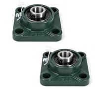 Layposy 2 pièce Roulement a Bride Carrée UCF203, Roulement à Billes UC203 pour Arbre Ø 17mm avec Logement F203 pour Applications Industrielles et Générales