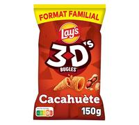 LAY'S 3D's Biscuits Apéritifs Goût Cacahuète Format Familial 150g