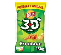 LAY'S 3D's Biscuits Apéritifs Goût Fromage Format Familial 150g