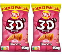 Lay's 3D'S Bugles Goût Bacon 150g Format Familial (Lot de 2)