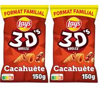 Lay's 3D's Cacahuète Format Familial 150 g (Lot de 2)